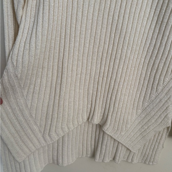 Eileen Fisher Cream Ribbed High-Low Organic Sweater Women’s Medium Chic EUC - Picture 3 of 7